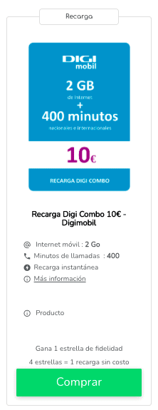 Recarga móvil Digi mobil: regalos y ofertas