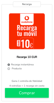 Recárgate de regalos Vodafone: comprar recargas